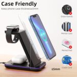 Wireless Charging Station, 3 in 1 Fast Wireless Charger for iPhone 15/14/13/12/11 Series/SE/XS/XS Max/XR/X/8/8 Plus, Charging Stand for Apple Watch SE/8/7/6/5/4/3/2/Ultra and AirPods Pro/3/2 - Image 6