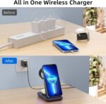 Wireless Charging Station, 3 in 1 Fast Wireless Charger for iPhone 15/14/13/12/11 Series/SE/XS/XS Max/XR/X/8/8 Plus, Charging Stand for Apple Watch SE/8/7/6/5/4/3/2/Ultra and AirPods Pro/3/2 - Image 9