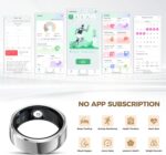 Smart Ring for Men & Women, Wellness & Fitness Tracker with Sleep/Step/Heart Rate/Blood Oxygen/Calorie Counter, IP68 Waterproof Wearable Ring for iOS Android Silver #11 - Image 3