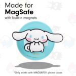 Sonix x Sanrio Magnetic Phone Grip, MagSafe Silicone Ring Loop Grip - Detachable Holder for Hand, Soft MagSafe Grip | Light Blue, Baby Blue | Cinnamoroll - Image 5