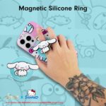 Sonix x Sanrio Magnetic Phone Grip, MagSafe Silicone Ring Loop Grip - Detachable Holder for Hand, Soft MagSafe Grip | Light Blue, Baby Blue | Cinnamoroll - Image 6