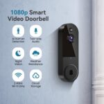 Wireless Wi-Fi Video Doorbell Camera with Night Vision, Two Way Audio, AI Motion Detection and Cloud Storage (Black) - Image 3