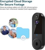 Wireless Wi-Fi Video Doorbell Camera with Night Vision, Two Way Audio, AI Motion Detection and Cloud Storage (Black) - Image 7