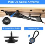 Cable Management Net Under Desk Kit, ZZM Privacy Mesh Cable Manager Flexible Under Desk Wire Net Large Capacity Cord Organizer Net for Office,Standing Desk, Home, 26 X 10 Inches - Image 4