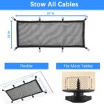 Cable Management Net Under Desk Kit, ZZM Privacy Mesh Cable Manager Flexible Under Desk Wire Net Large Capacity Cord Organizer Net for Office,Standing Desk, Home, 26 X 10 Inches - Image 5