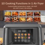 SEEDEEM Max XL Air Fryer 8QT, 10-in-1 Digital Air Fryer Oven with Color Touchscreen & Viewing Window, Toaster Oven Combo for Broil, Roast, Dehydrate, Bake – Black - Image 4