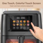 SEEDEEM Max XL Air Fryer 8QT, 10-in-1 Digital Air Fryer Oven with Color Touchscreen & Viewing Window, Toaster Oven Combo for Broil, Roast, Dehydrate, Bake – Black - Image 6