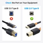 Cable Matters USB B to USB C Cable - 6.6ft, USB-C to USB-B Cable, MIDI to USBC Cord, Compatible with Printer, MIDI Controller/Keyboard, Black - Image 4
