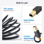 Cable Matters USB B to USB C Cable - 6.6ft, USB-C to USB-B Cable, MIDI to USBC Cord, Compatible with Printer, MIDI Controller/Keyboard, Black - Image 7