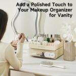 Desktop organizer | 2 Tier Stationary Desk Organizer with Drawer - Stackable & Easy-to-clean - Storage Organizer with 6 Compartments & 1 Drawer for Office, College, Dorm - Image 7