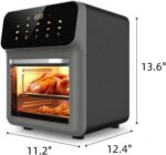 15 Liter Air Fryer Rotisserie Oven, Small Family Size, Powerful 1350W, 2 Rack Positions, 32-392F Temp Controls, Easy mode for Kitchen, Integrated Smart Thermometer, Linear T Technology - Image 5