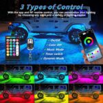 20Pods Metal RGB LED Rock Lights with Bluetooth APP/RF Remote Control, 480LED Multicolor Underglow Kit with Dual Zone Music Mode 12V Underbody Lights Waterproof for Trucks - Image 3