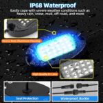 20Pods Metal RGB LED Rock Lights with Bluetooth APP/RF Remote Control, 480LED Multicolor Underglow Kit with Dual Zone Music Mode 12V Underbody Lights Waterproof for Trucks - Image 5