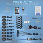 20Pods Metal RGB LED Rock Lights with Bluetooth APP/RF Remote Control, 480LED Multicolor Underglow Kit with Dual Zone Music Mode 12V Underbody Lights Waterproof for Trucks - Image 7