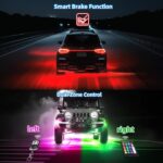 20Pods Metal RGB LED Rock Lights with Bluetooth APP/RF Remote Control, 480LED Multicolor Underglow Kit with Dual Zone Music Mode 12V Underbody Lights Waterproof for Trucks - Image 8