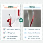 Cord Hider Raceway Kit, 118 inch Wall Cable Hider for 1 Cable, Silicone Material Hiding Wall Mount TV Powers Cords in Home Office, W0.59 H0.39in White - Image 4