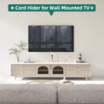 Cord Hider Raceway Kit, 118 inch Wall Cable Hider for 1 Cable, Silicone Material Hiding Wall Mount TV Powers Cords in Home Office, W0.59 H0.39in White - Image 8