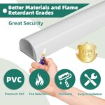 Cord Hider Raceway Kit, 118 inch Wall Cable Hider for 1 Cable, Silicone Material Hiding Wall Mount TV Powers Cords in Home Office, W0.59 H0.39in White - Image 9