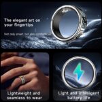 Smart Rings for Women Men Health Rings with Charging Case, Display Screen, IP68 Waterproof, Fitness Tracker with Heart Rate, Blood Oxygen, Sleep Tracker, Step Tracker (Black, 13#) - Image 3