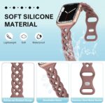 Braided Silicone Bands Compatible with Apple Watch 38mm 40mm 41mm 42mm 44mm 45mm 46mm 49mm for Women, Slim Thin Narrow Hollow-out Strap Cute for iWatch Ultra 2 Series 10/SE/9/8/7/6/5/4/3/2/1 Women - Image 3