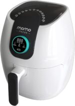 Momo Lifestyle Small Air Fryer 3.4 QT Ceramic Coated Teflon Free Compact Air Fryer with 12 Cooking Functions, Digital LED Control Wheel, Dishwasher Safe, White Truffle - Image 3