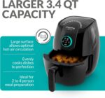 Momo Lifestyle Small Air Fryer 3.4 QT Ceramic Coated Teflon Free Compact Air Fryer with 12 Cooking Functions, Digital LED Control Wheel, Dishwasher Safe, White Truffle - Image 5
