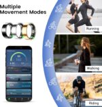 Smart Ring for Women & Men, Smart Ring Health Tracker, Blood Oxygen & Heart Rate Monitor Sleep Ring, Waterproof Fitness Ring, Long Lasting Battery Smart Rings (Gold, 8) - Image 4