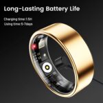 Smart Ring for Women & Men, Smart Ring Health Tracker, Blood Oxygen & Heart Rate Monitor Sleep Ring, Waterproof Fitness Ring, Long Lasting Battery Smart Rings (Gold, 8) - Image 7