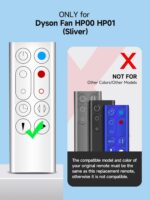 New Replace Remote Control for Dyson Pure Hot+Cool Fan Purifying Heater HP00 HP01, Part NO.967197-13 (Silver) - Image 3
