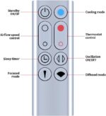 New Replace Remote Control for Dyson Pure Hot+Cool Fan Purifying Heater HP00 HP01, Part NO.967197-13 (Silver) - Image 7