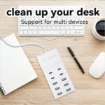 USB Charging Station, 10 Ports Family-Sized Smart USB Ports for Multiple Devices Smart Phone Tablet Laptop Computer (1 Pcs) - Image 6