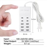 USB Charging Station, 10 Ports Family-Sized Smart USB Ports for Multiple Devices Smart Phone Tablet Laptop Computer (1 Pcs) - Image 7