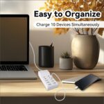USB Charging Station, 10 Ports Family-Sized Smart USB Ports for Multiple Devices Smart Phone Tablet Laptop Computer (1 Pcs) - Image 8