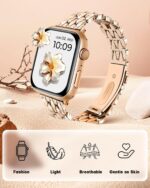 Dressy Rose Gold iWatch Bands for Women - Compatible with Apple Watch Series 10-1/SE/Ultra, Fits 38mm 40mm 41mm 42mm 44mm 46mm - Luxury Designer Bracelet, Elegant Stylish Strap - Image 3