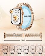 Dressy Rose Gold iWatch Bands for Women - Compatible with Apple Watch Series 10-1/SE/Ultra, Fits 38mm 40mm 41mm 42mm 44mm 46mm - Luxury Designer Bracelet, Elegant Stylish Strap - Image 5