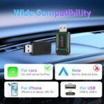 Wireless CarPlay Adapter for iPhone, Car Play Wireless Adapter Mini Size with USB A/USB C Extension Cable for Cars with Built in Wired CarPlay, Plug and Play, No Latency & Stable Connection - Image 6