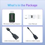 Wireless CarPlay Adapter for iPhone, Car Play Wireless Adapter Mini Size with USB A/USB C Extension Cable for Cars with Built in Wired CarPlay, Plug and Play, No Latency & Stable Connection - Image 10