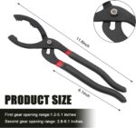 12" Adjustable Oil Filter Pliers, Automotive Oil Filter Removal Tools with Long Handle, Universal Oil Filter Wrench for Engine Filters in Cars and Trucks, Car Accessories (Black) - Image 3