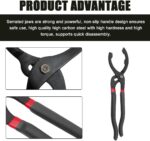 12" Adjustable Oil Filter Pliers, Automotive Oil Filter Removal Tools with Long Handle, Universal Oil Filter Wrench for Engine Filters in Cars and Trucks, Car Accessories (Black) - Image 5