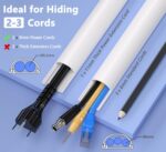 ZhiYo D Cord Hider for Wall Mount TV, 39in(3 x L13) Self-Adhesive Cable Hider Kit, PVC Cord Covers for Wires on Wall, White Cable Raceway, Paintable Wire Hiders, 1.2" (W) x 0.55" (H) - Image 4