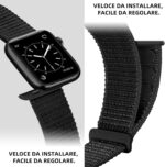 OXWALLEN Sport Loop Nylon Band Compatible with Apple Watch Series 10/9/8/7/6/5/4 SE Ultra 2/1 49mm 46mm 45mm 44mm, Adjustable Comfortable Braided Rugged Strap for iWatch Women Men, Black - Image 3