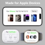 2025 Home of 3 in 1 Fast Charging Station Compatible with Mag-Safe Charger Wireless Charger Stand for iPhone 16 15 14 13 12 Series,AirPods and iWatch Series-Gifts for Wife & Husband - Image 3