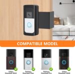 Anti-Theft Ring/Camera Video Doorbell Mount, Doorbell Bracket No Drilling Compatible with Ring Wireless Doorbell / (2024 Release)/ Battery Doorbell Plus/Pro for Houses, Apartments, Rentals (Black) - Image 3