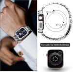 SUPLINK Stainless Steel Case with Band Compatible with Apple Watch Bands 44mm 42mm for Men, Metal Rugged Protector Cover Strap for iWatch Apple watch Series SE 6 5 4 3 2 1(Silver) - Image 7