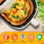 6.5-Inch Square Air Fryer Paper Liners 125pcs for Easy Cleanup - Non-Stick, Heat-Resistant, and Perfect Fit for Hassle-Free Cooking | Bleach-Free Parchment| (6.5 in/16cm 125pcs) - Image 3