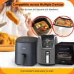 6.5-Inch Square Air Fryer Paper Liners 125pcs for Easy Cleanup - Non-Stick, Heat-Resistant, and Perfect Fit for Hassle-Free Cooking | Bleach-Free Parchment| (6.5 in/16cm 125pcs) - Image 6