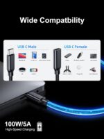 USB C Extension Cable 10FT,USB 3.2 10gbps Male to Female Type C 3.1 5A PD100W Fast Charging Cable 4K Video for Switch,MacBook Pro/Air,iPad Pro,Dell XPS,Surface Book,PSVR2,USB C Hub,iPhone15 16 - Image 5