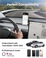 REEVAA 2025 Tesla Model Y Juniper Phone Mount for MagSafe [Strongest N55 Magnet, 3M Adhesive], Adjustable Tesla Screen Holder, Compatible with Model Y 2020-2026, MagSafe Case, iPhone Series - Image 5
