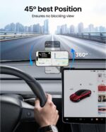 REEVAA 2025 Tesla Model Y Juniper Phone Mount for MagSafe [Strongest N55 Magnet, 3M Adhesive], Adjustable Tesla Screen Holder, Compatible with Model Y 2020-2026, MagSafe Case, iPhone Series - Image 9
