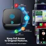 Wireless Carplay Adapter for iPhone, 2 in 1 Plug and Play Android Auto and Carplay Adapter, Convert Wired Carplay to Wireless, for iOS 10 Android 11 and Above - Image 4